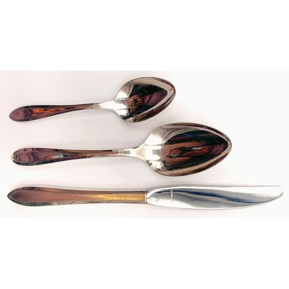 Oneida Nobility Plate REVERIE Flatware Silverplate KNIFE, TEA SOUP SPOONS 3pcs